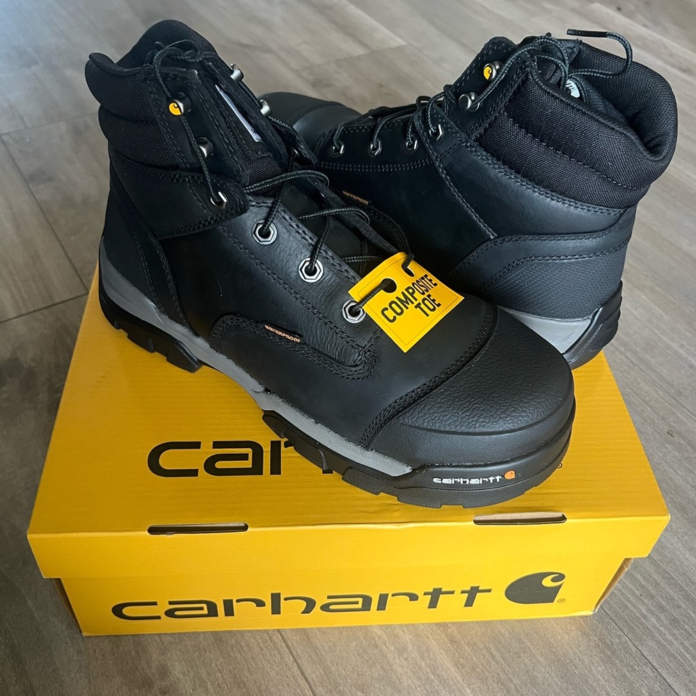 BLACK CARHARTT 6-INCH WATERPROOF WORK BOOT STYLE #CME6351 BRAND NEW W/BOX